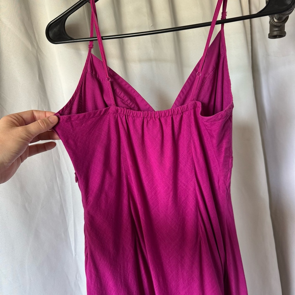 Vintage GAP pink fuschia Tiered Ruffle Eyelet Summer Dress sleeveless size 8 - Picture 8 of 14